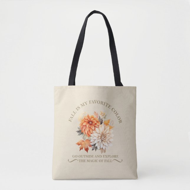 Bolsa Tote Flores silvestres de aquarela folhas outono aspas (Frente)