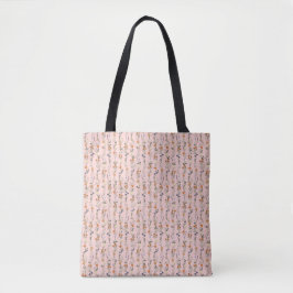 Bolsa Tote Flores Silvestres Desenhadas à Mão