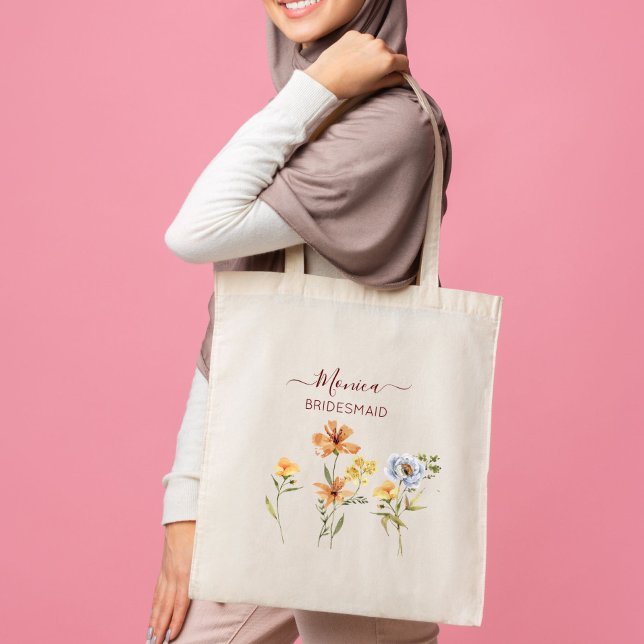 Bolsa Tote Flores silvestres, dons de brida, favores de noiva (Criador carregado)
