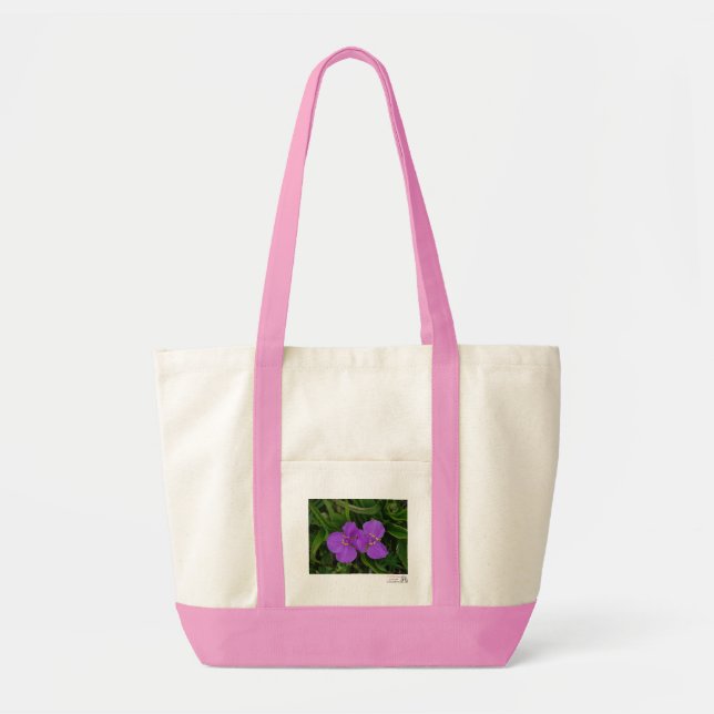 Bolsa Tote Flores silvestres Fachsia Spiderwort Primaveras Qu (Frente)
