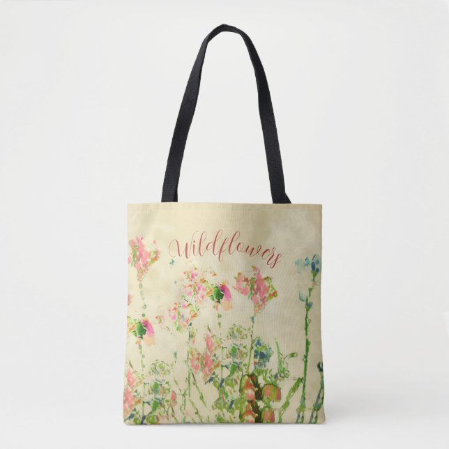 Bolsa Tote Flores Silvestres Texto  (Frente)