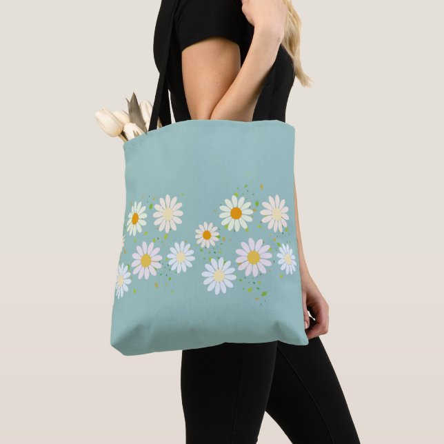 Bolsa Tote Flores Simples de Margarida Florn Trendy Girly (Close Up)