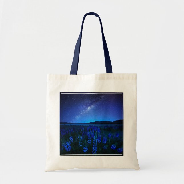 Bolsa Tote Flores | Tremoço no lago noturno Tekapo (Frente)