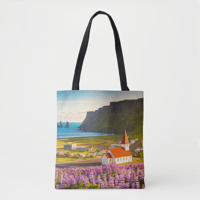 Bolsa Tote Flores | Tremoços de Bloom, Sul da Islândia (Frente)