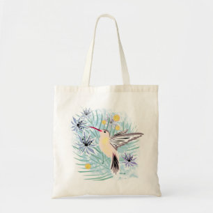 Bolsa Tote Flores tropicais, beija-flores.