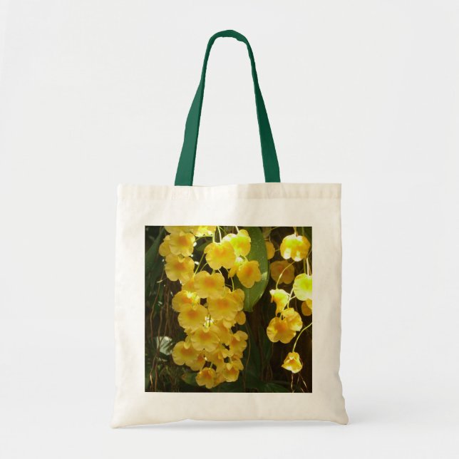 Bolsa Tote Flores Tropicais das Orquídeas Amarelas de Pé (Frente)