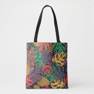 Bolsa Tote Flores tropicais de vinheta, padrão sem costura