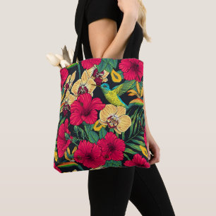 Bolsa Tote Flores Tropicais e Beija-flor - Botanica de Verão