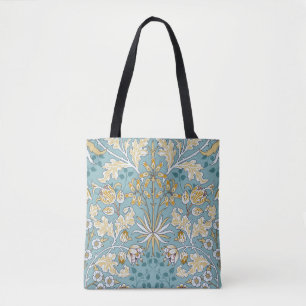Bolsa Tote Flores venenosas, folhagem azul clara sem costura