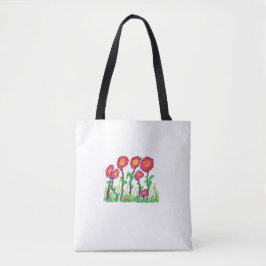 Bolsa Tote Flores Vermelhas