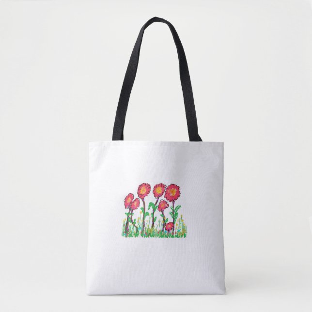Bolsa Tote Flores Vermelhas (Frente)