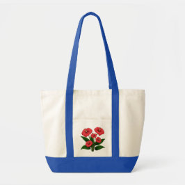 Bolsa Tote Flores Vermelhas de Anturio com Folhas Verdes