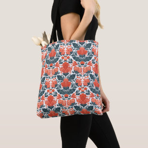 Bolsa Tote Flores vermelhas decorativas