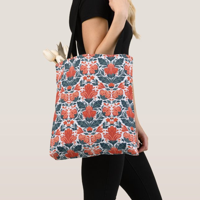 Bolsa Tote Flores vermelhas decorativas (Close Up)