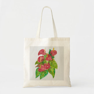 Bolsa Tote flores vermelhas do anthurium