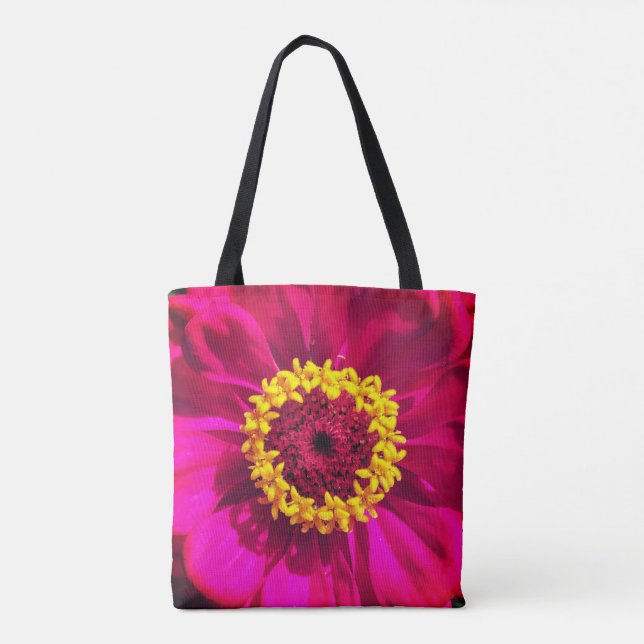 Bolsa Tote Flores vermelhas vívidas (Verso)