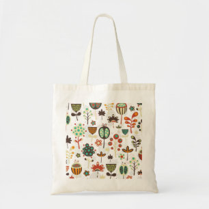 Bolsa Tote Flores Vermelhos E Marrons