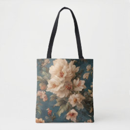 Bolsa Tote Flores Vermelhos Esforçadas, Brancas e Corais Esma