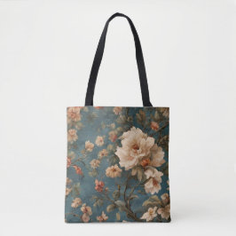 Bolsa Tote Flores Vermelhos Esforçadas, Brancas e Corais Esma