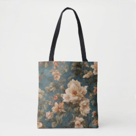 Bolsa Tote Flores Vermelhos Esforçadas, Brancas e Corais Esma