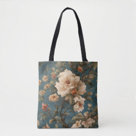 Bolsa Tote Flores Vermelhos Esforçadas, Brancas e Corais Esma