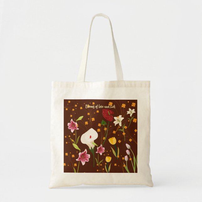 Bolsa Tote Flores Vibrantes (Frente)