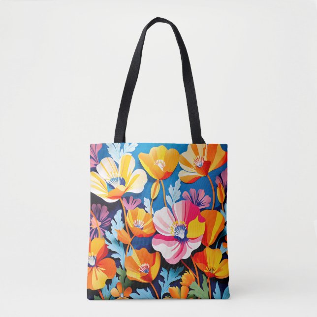 Bolsa Tote Flores Vibrantes da Califórnia (Frente)