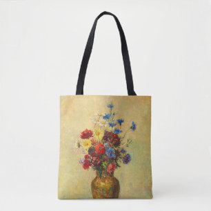 Bolsa Tote Flores Vintage em um Vase (1910) por Odilon Redon