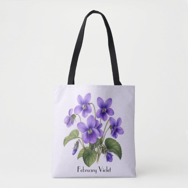 Bolsa Tote Flores Violeta de Fevereiro  (Frente)