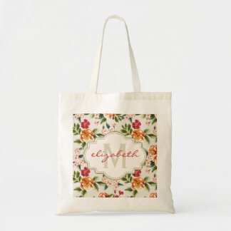 Bolsa Tote Flores Vitorianas Vintage Monogramas Clássicas