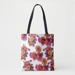 Bolsa Tote Flores Zinnia Buquê Maureen Girard Colorida