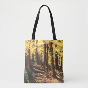 Bolsa Tote Floresta Amarela no saco de pintura do outono