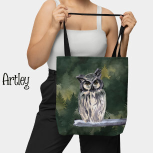 Bolsa Tote Floresta Branca Verde de Floresta de Neve