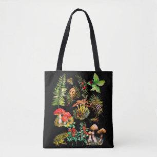 Bolsa Tote Floresta, cogumelos silvestres