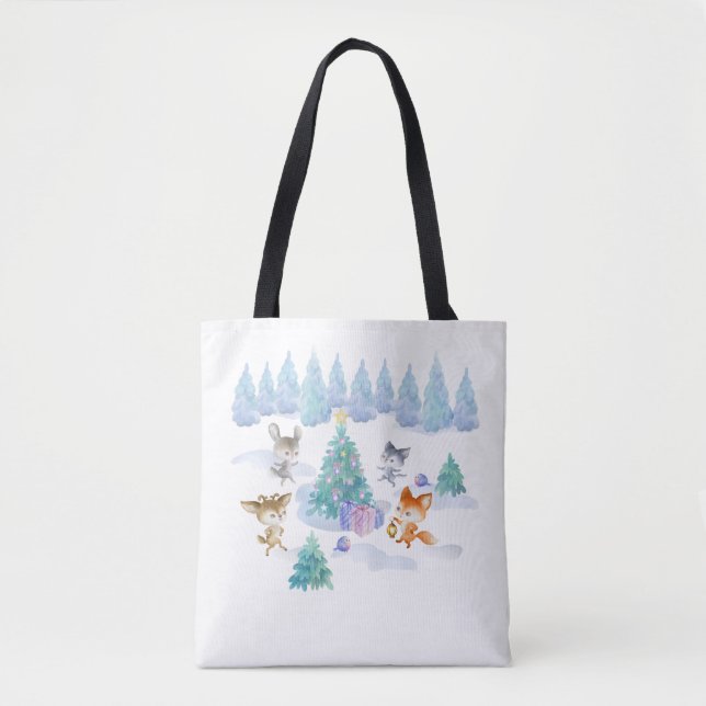 Bolsa Tote Floresta Dançante - Caqueta de Natal (Frente)