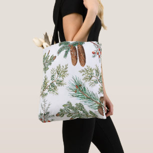 Bolsa Tote Floresta de Conífer de Pinho de Natal Festiva