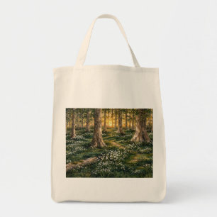 Bolsa Tote Floresta de Flores Silvestres Iluminada pelo Sol