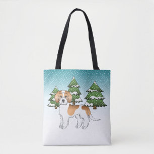Bolsa Tote Floresta de inverno Apricot & White Mini Goldendoo
