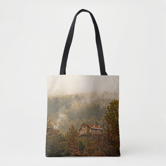 Bolsa Tote Floresta de Madeira: Cena Tranquila (Frente)