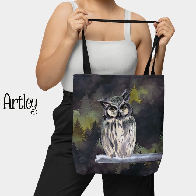 Bolsa Tote Floresta de Neve, Floresta Branca Roxa (Criador carregado)