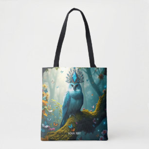 Bolsa Tote Floresta de Pássaros Azuis Fantasy