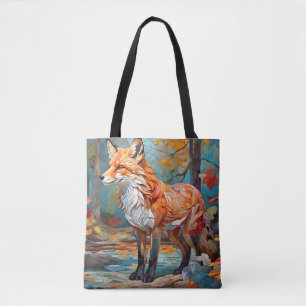 Bolsa Tote Floresta de Raposa Mosaica