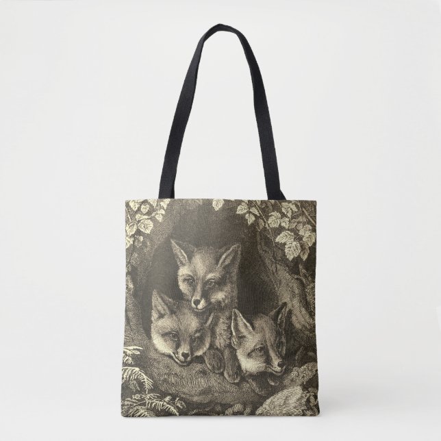 Bolsa Tote Floresta de raposas de bebês (Frente)