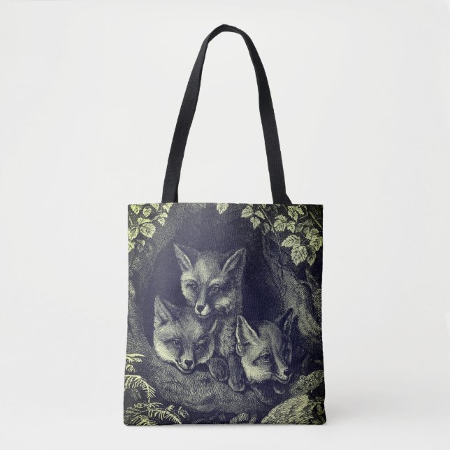 Bolsa Tote Floresta de raposas de bebês (Frente)