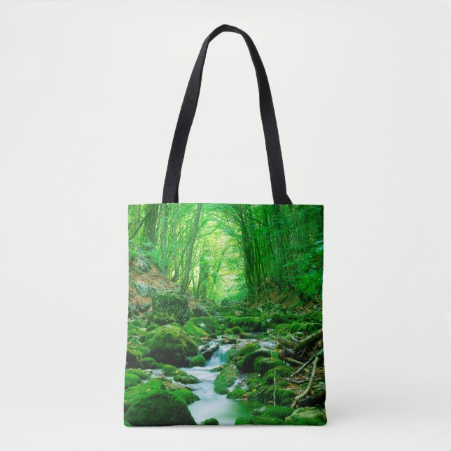 Bolsa Tote Floresta de verão profundo, serras profundas, prof (Frente)