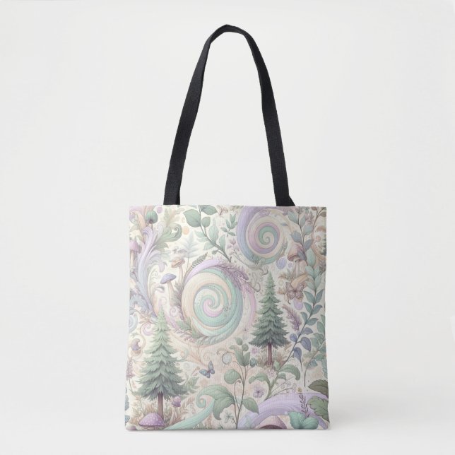 Bolsa Tote Floresta Encantada de Pastel: Uma Fantasia de Cott (Frente)