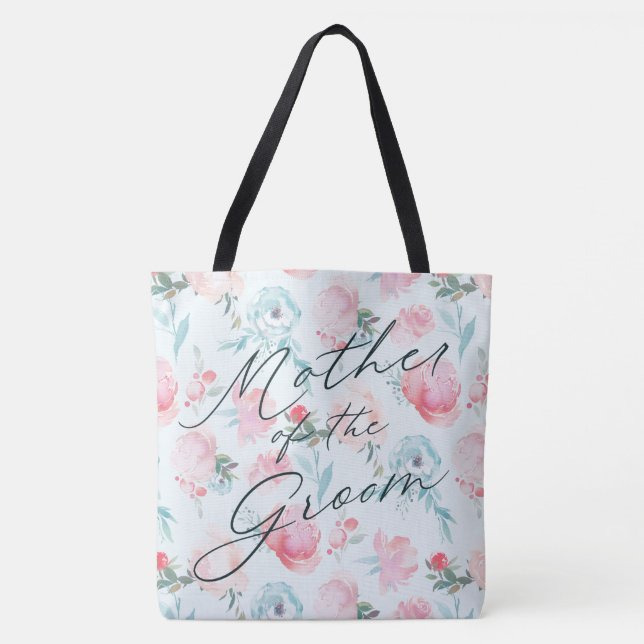 Bolsa Tote Floresta Floral de Jardim Francês Mãe do Groom (Frente)
