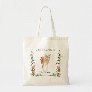 Bolsa Tote Floresta Foliar Florestal Fawn Deer Tote Bag