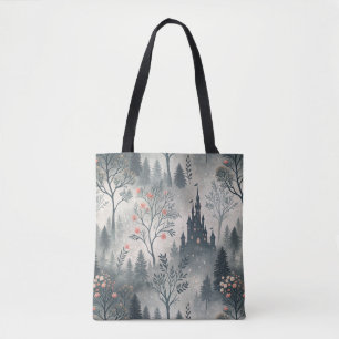Bolsa Tote Floresta Mistura Encantada com Castelo Escuro - Ee