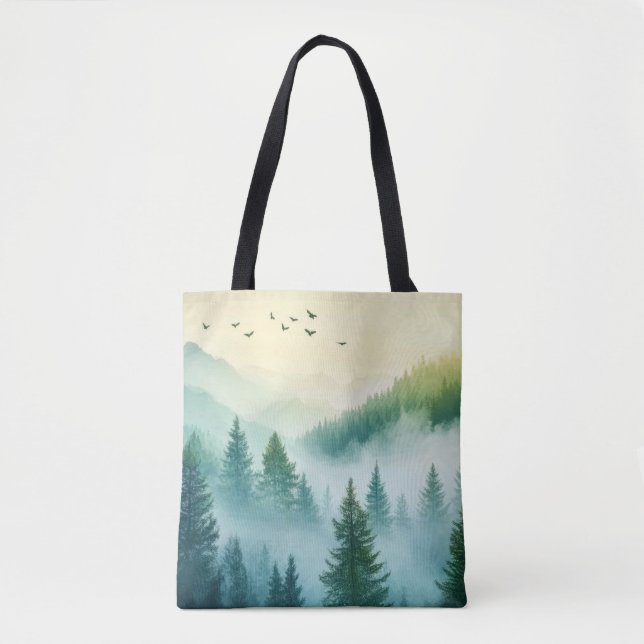 Bolsa Tote Floresta Nebulosa (Frente)
